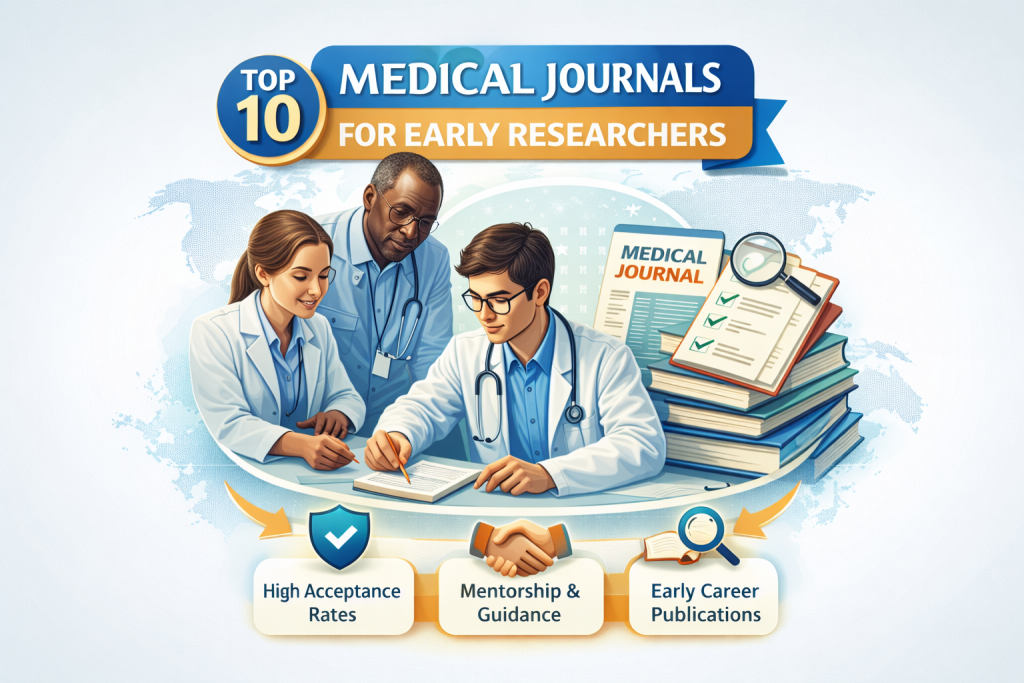 Infographic of Top 10 medical journals for early researchers